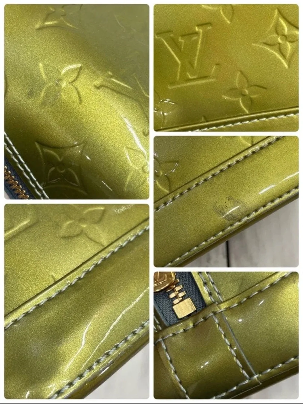 Louis Vuitton Olive Green Vernis Alma BB Handbag